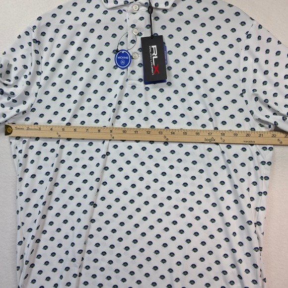 RLX Ralph Lauren Golf Polo Men's Medium Wicking Stretch Floral Print White NWT - Picture 9 of 11